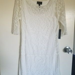 Laundry by Shelli Segal embroidered sheer dress